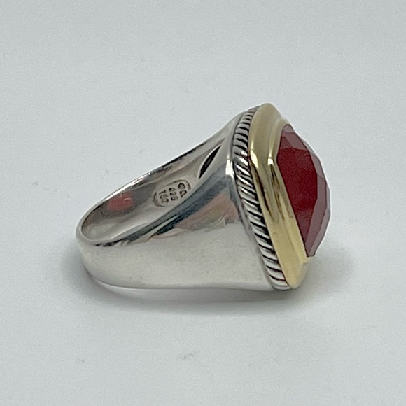 David Yurman Albion 15mm Carnelian Ring With Gold - Picture 2 of 10